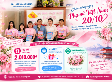 DU HỌC VẦNG SÁNG CHÀO MỪNG NGÀY PHỤ NỮ VIỆT NAM 20/10 – TRI ÂN PHÁI ĐẸP, ƯU ĐÃI ĐẶC BIỆT CHO HÀNH TRÌNH DU HỌC NHẬT BẢN 2027