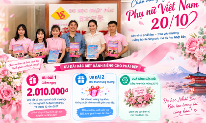 DU HỌC VẦNG SÁNG CHÀO MỪNG NGÀY PHỤ NỮ VIỆT NAM 20/10 – TRI ÂN PHÁI ĐẸP, ƯU ĐÃI ĐẶC BIỆT CHO HÀNH TRÌNH DU HỌC NHẬT BẢN 2027